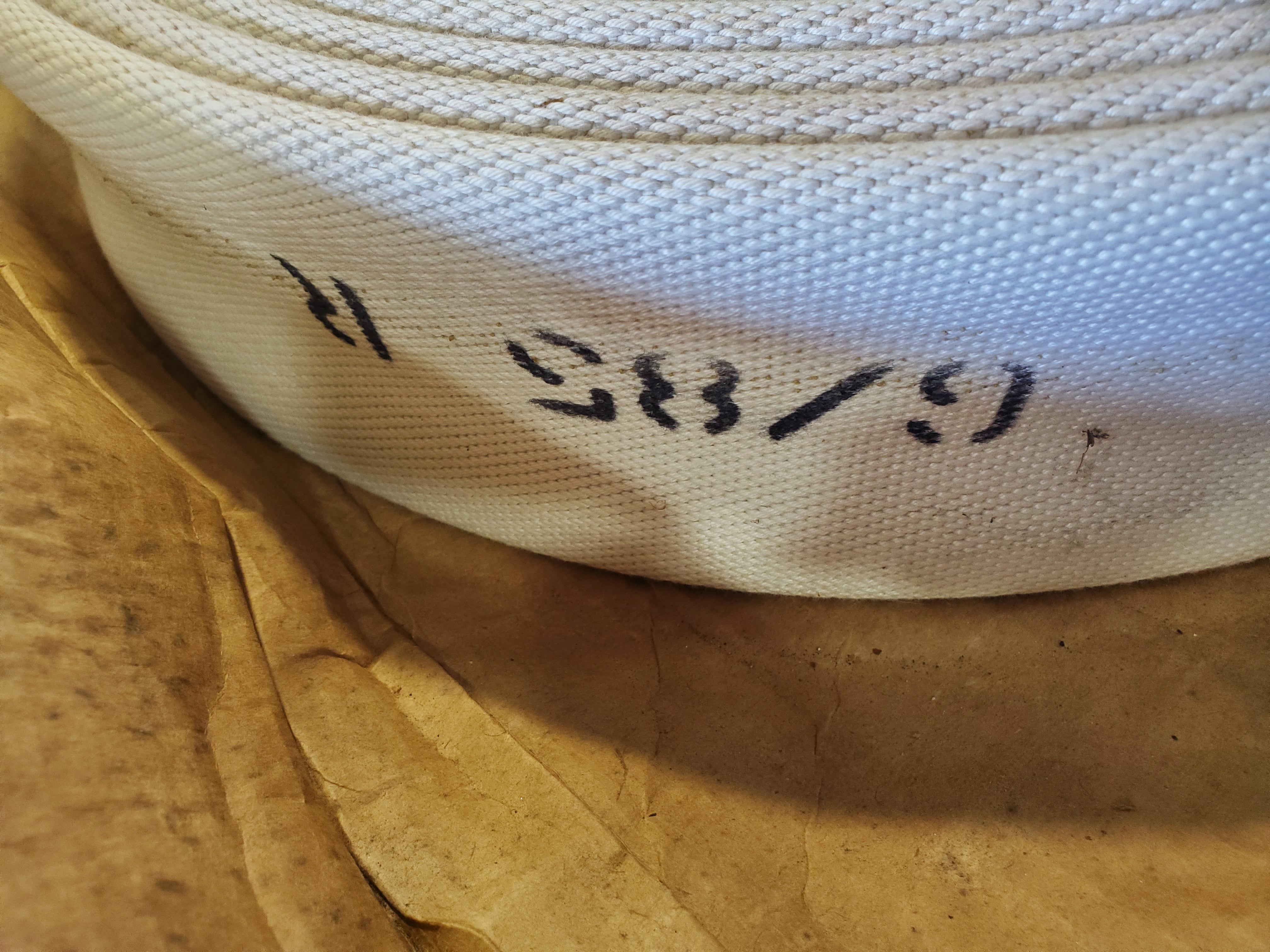 S.J. Fire Hose 300 LB PSI White 2-1/2" x 50' Long 6/85R