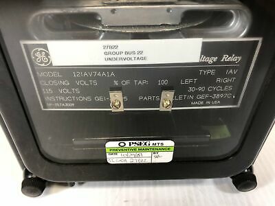 General Electric 12IAV74A1A Voltage Relay 115V 30-90 Cycles