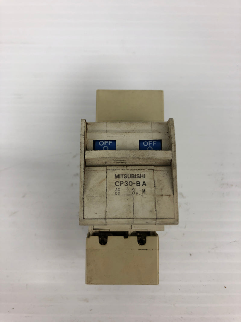 Mitsubishi Electric CP30-BA Circuit Protector 2 Pole 3A 220 VAC 2.5kA 50/60 Hz