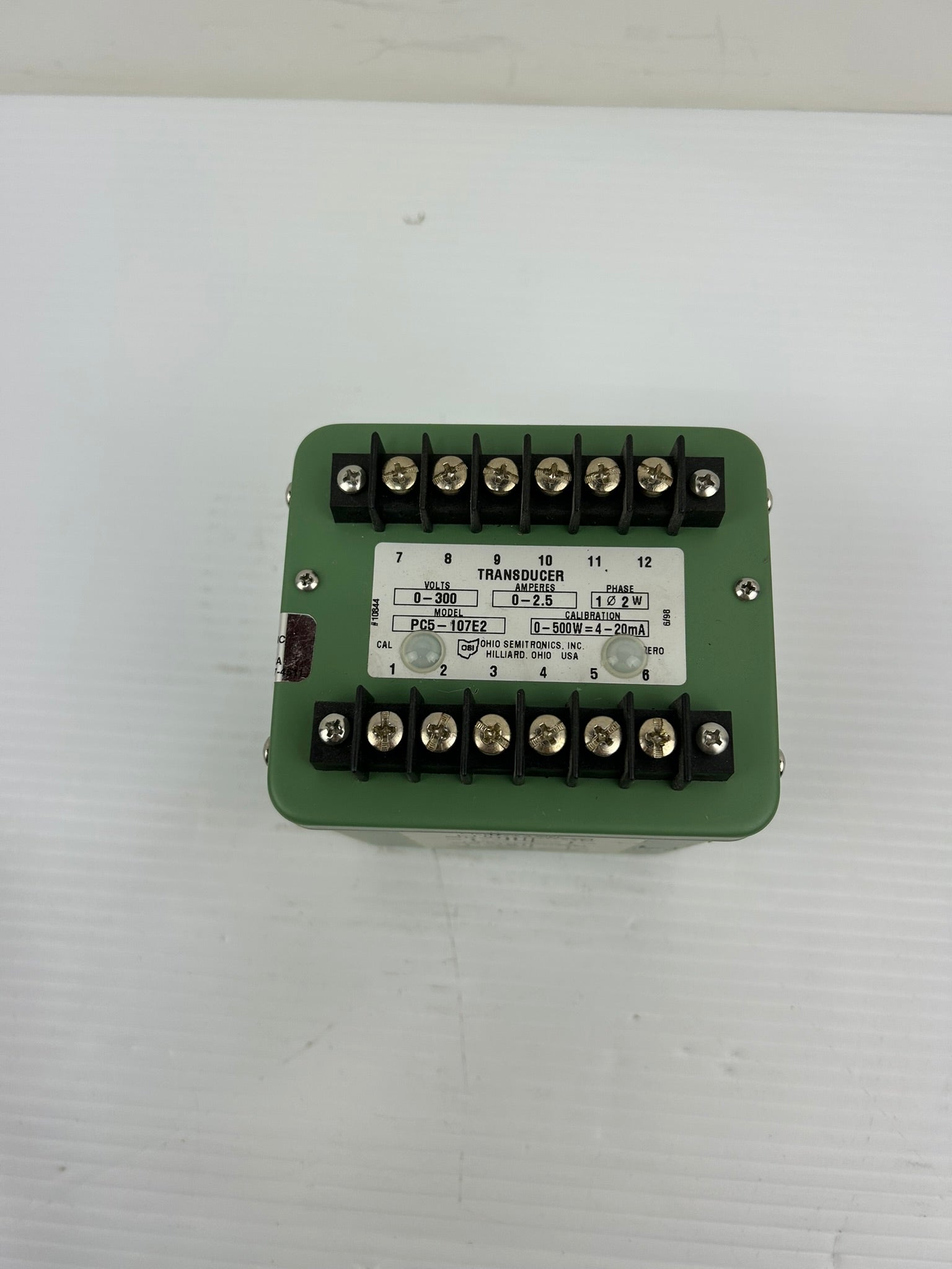 Ohio Semitronics PC5-107E2 Transducer 0-300 Volts 0-2.5 Amperes 1 Phase