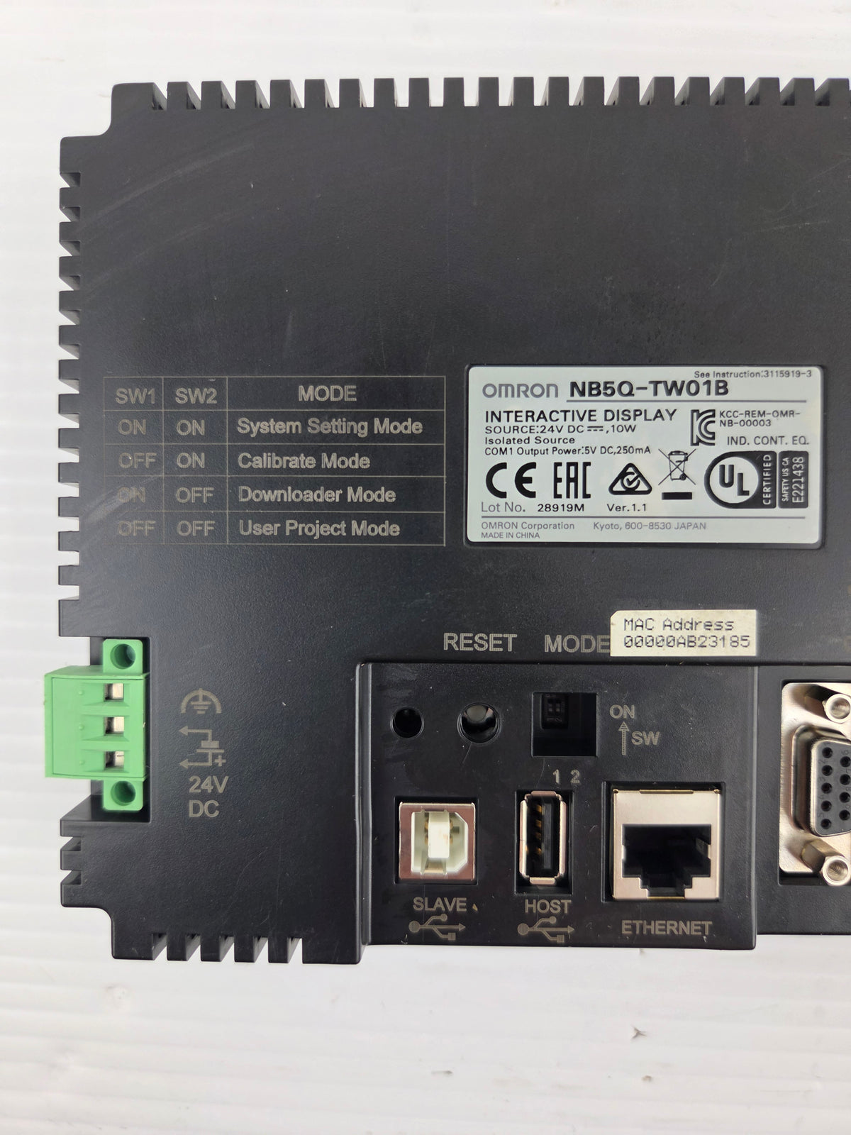 Omron NB5Q-TW01B Interactive Display Touch Screen Panel 24VDC 10W