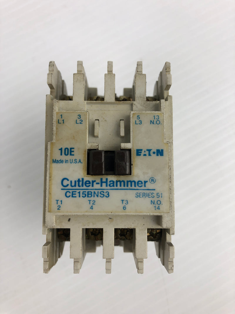 Cutler Hammer CE15BNS3 Contactor Series B1 120V