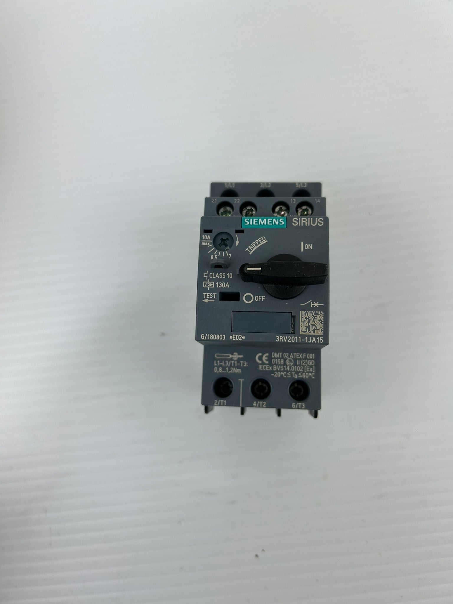 Siemens 3RV2011-1JA15 SIRIUS Manual Motor Starter Protector Circuit Breaker
