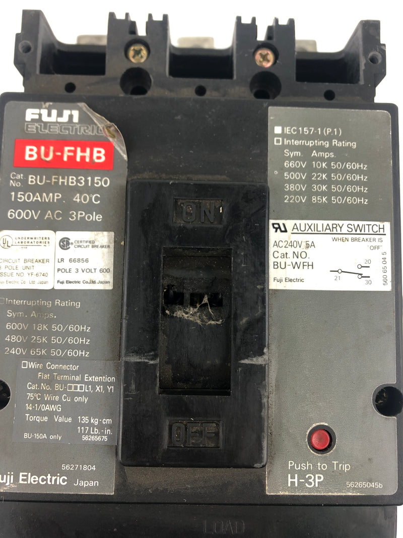 Fuji Electric BU-FHB Circuit Breaker BU-FHB3150 600V 150A 50/60Hz