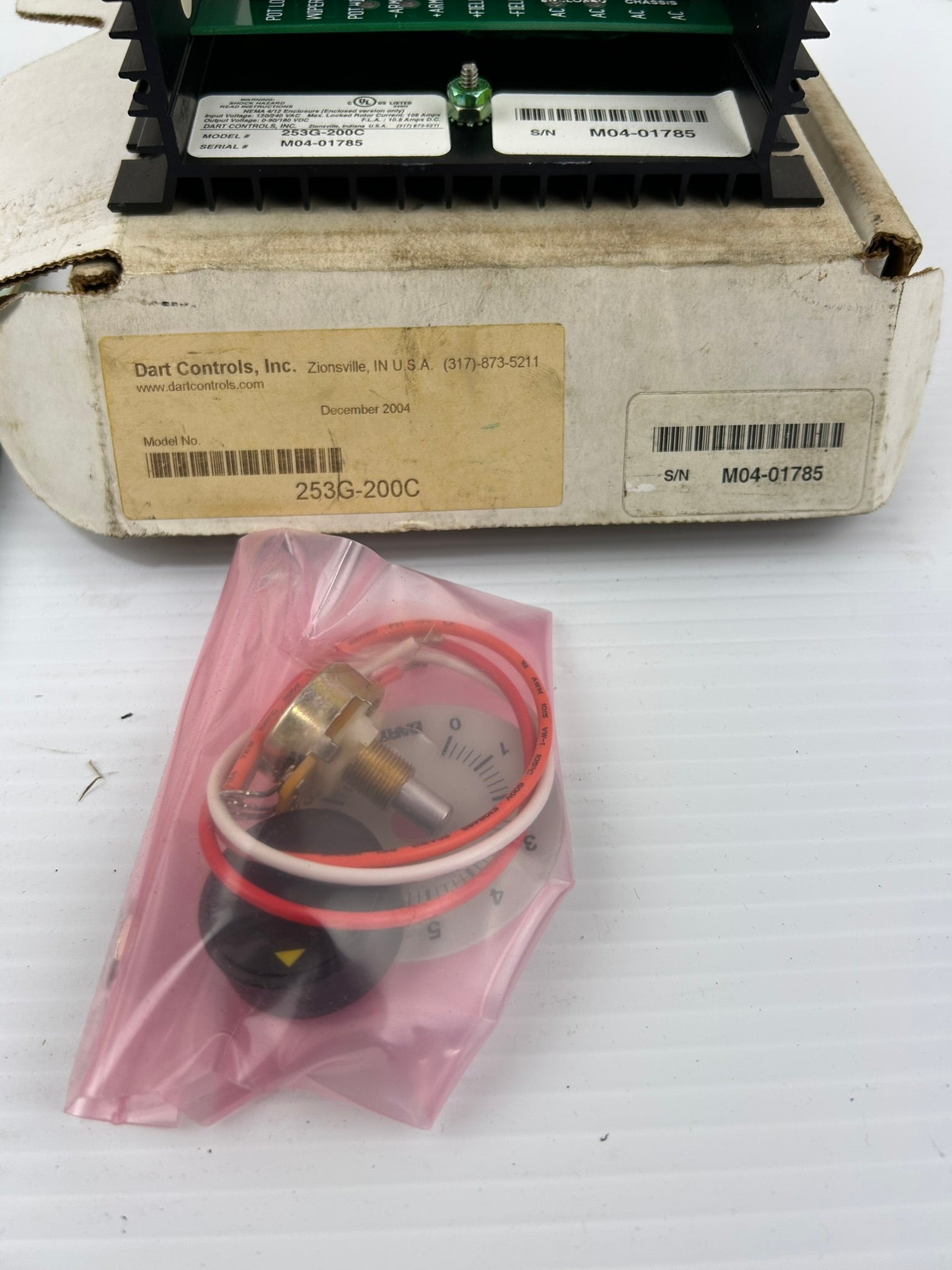 Dart Controls 253G-200C DC Motor Speed Controller Drive 90/180VDC 120/240VAC