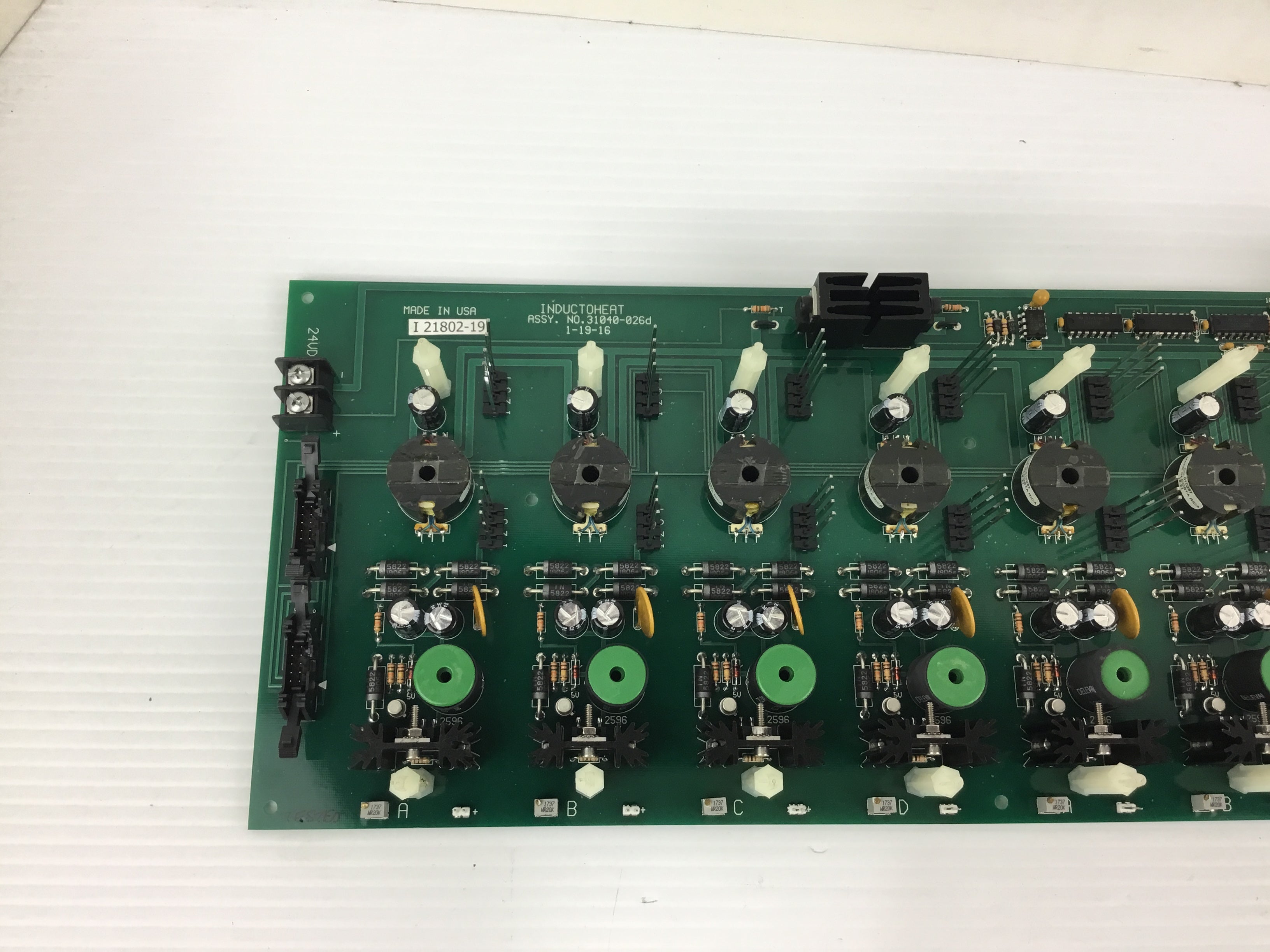 Inductoheat 31040-026D I21802-19 Industrial Control PCB Circuit Board 24VDC
