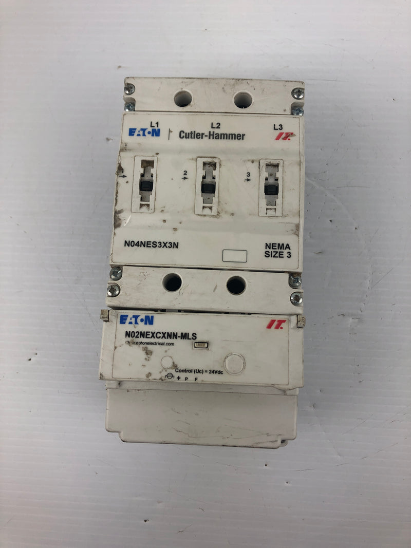 Eaton N02NEXCXNN-MLS Starter Contact Block 90A 600V N04NES3X3N (Bent Connector)