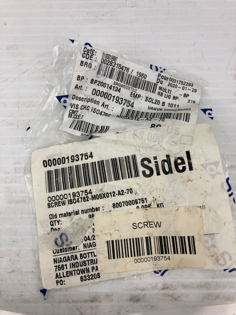 Sidel 00000193754 Screws - Lot of 180