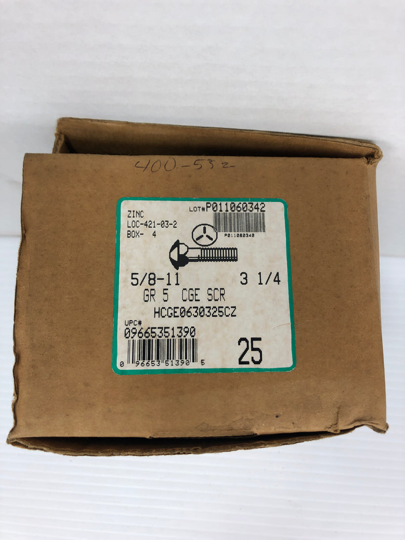 Hodell-Natco HCGE0630325CZ Bolt 5/8-11 3-1/4 - Lot of 25