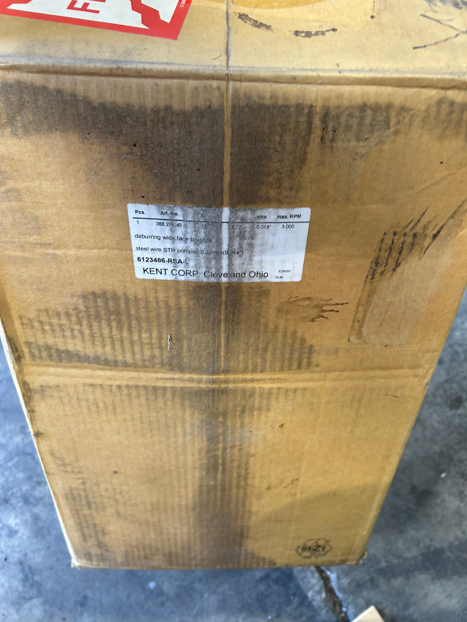 Kent 388.27K.45 Wide Face Deburring Brush 12"x18" .014" 6123486-RSA-L 30104