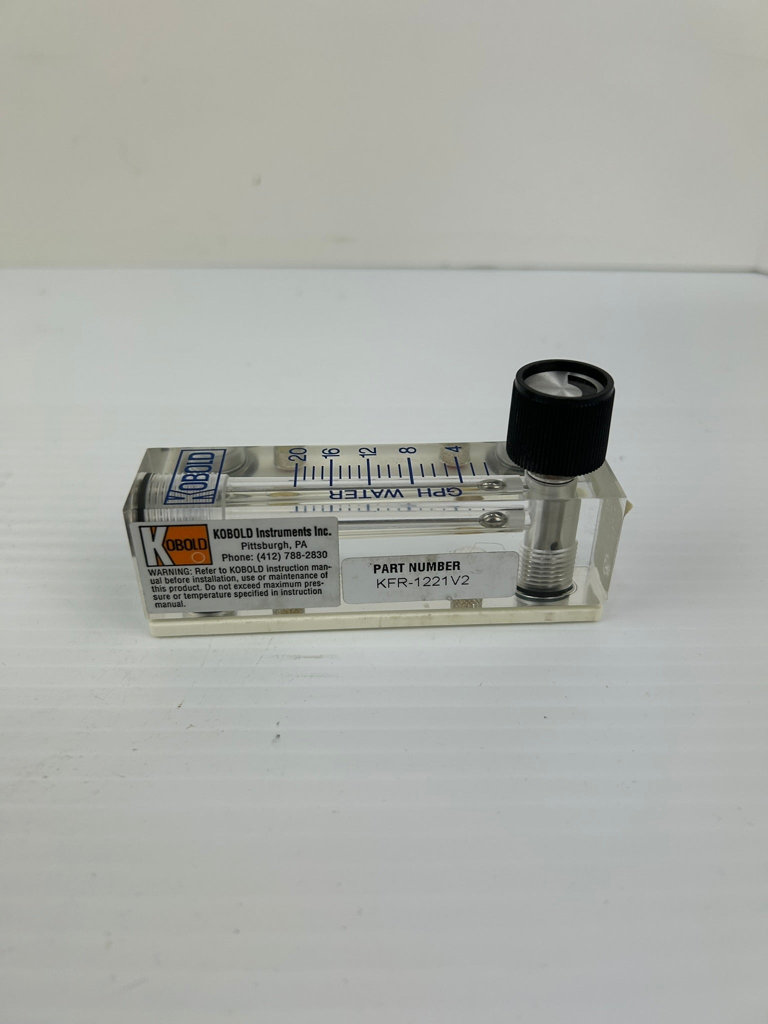 Kobold KFR-1221V2 Flow Meter 2-20 GPH Water Gauge - Lot of 2
