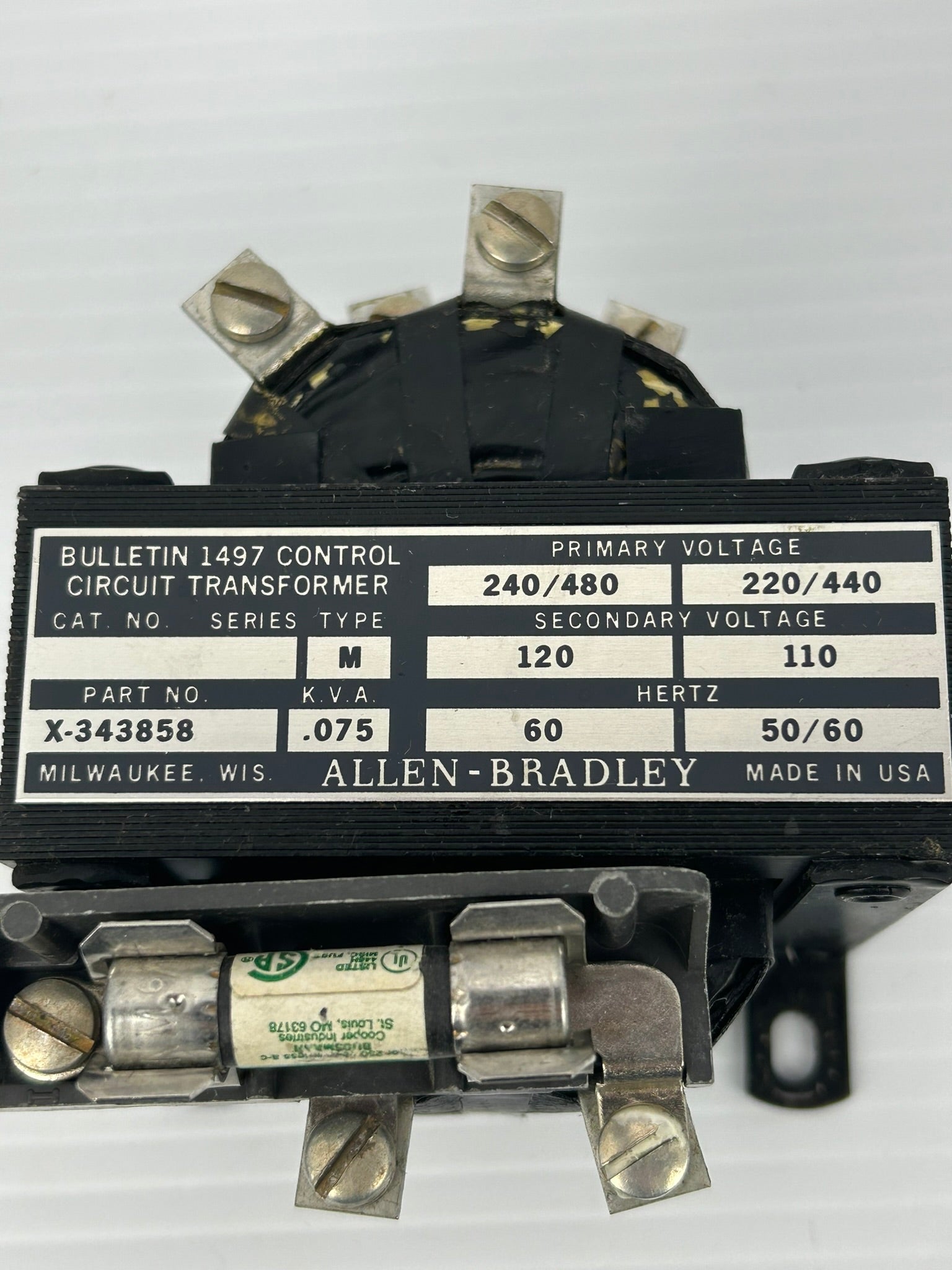 Allen-Bradley X-343858 Control Circuit Transformer Type M 440V 0.75kVA 50/60Hz