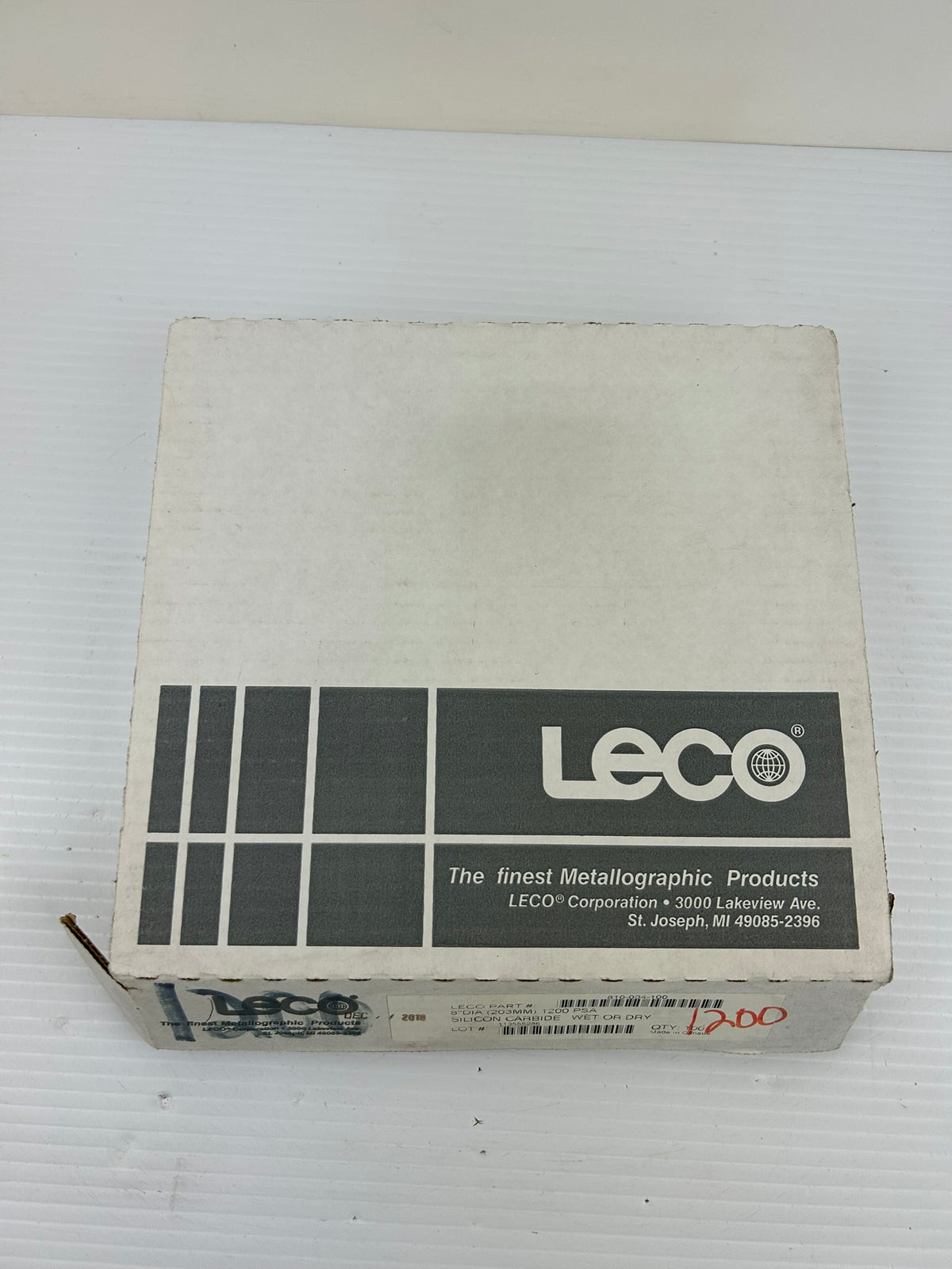 LECO 810-034-100 8" 1200 Grit Silicon Carbide PSA Discs 100 Count