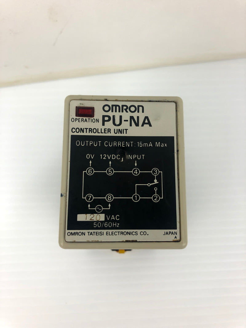 Omron PU-NA Controller Unit 120VAC 15mA 50/60Hz With 22X6YT Base 250V 7.5A