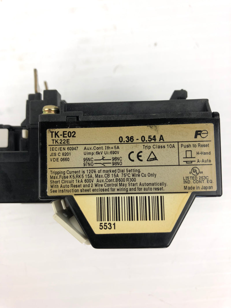 Fuji Electric TK-E02 Thermal Overload Relay