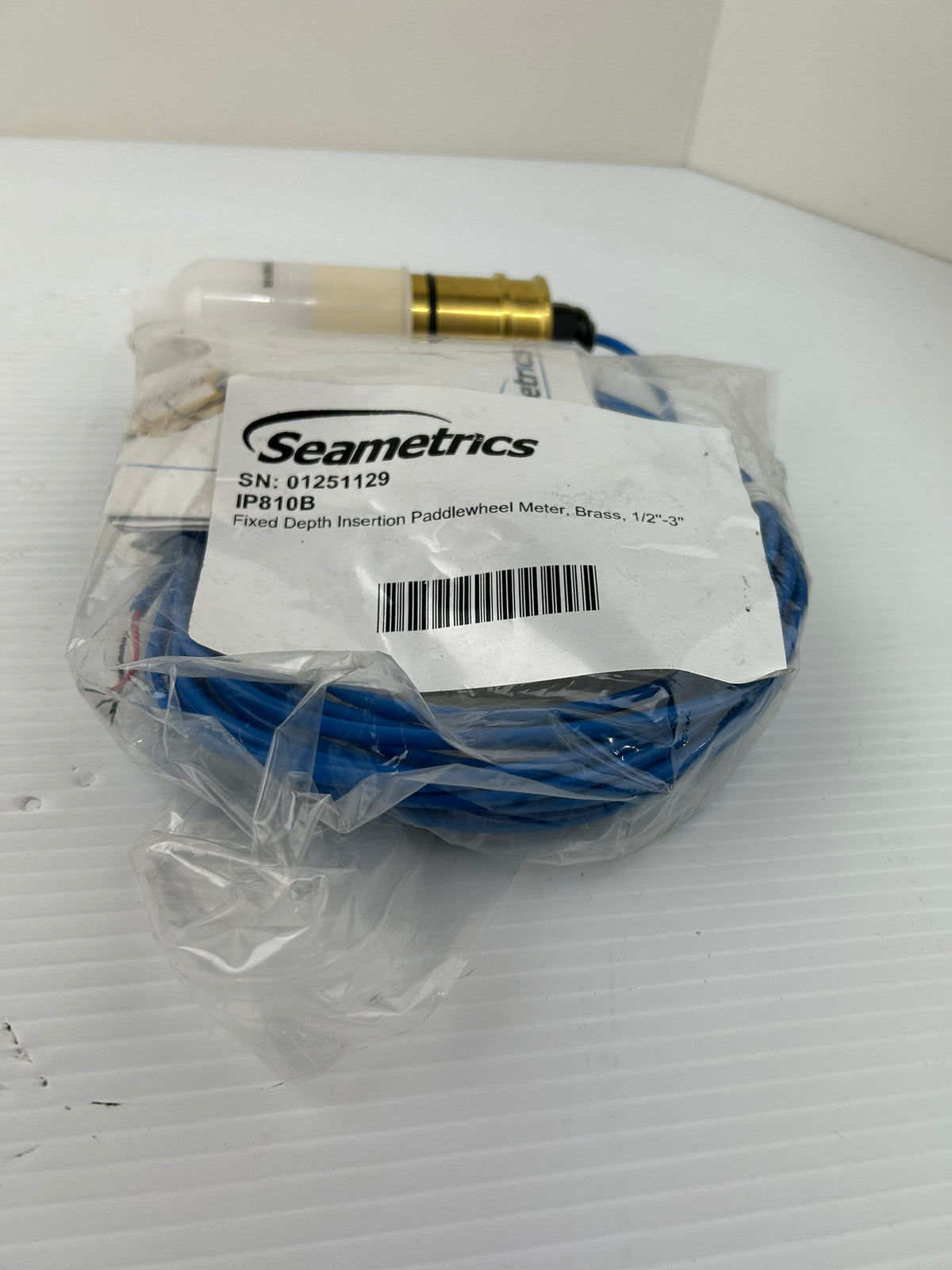 Seametrics IP810B Fixed Depth Insertion Paddlewheel Flow Meter Brass 1/2"-3"