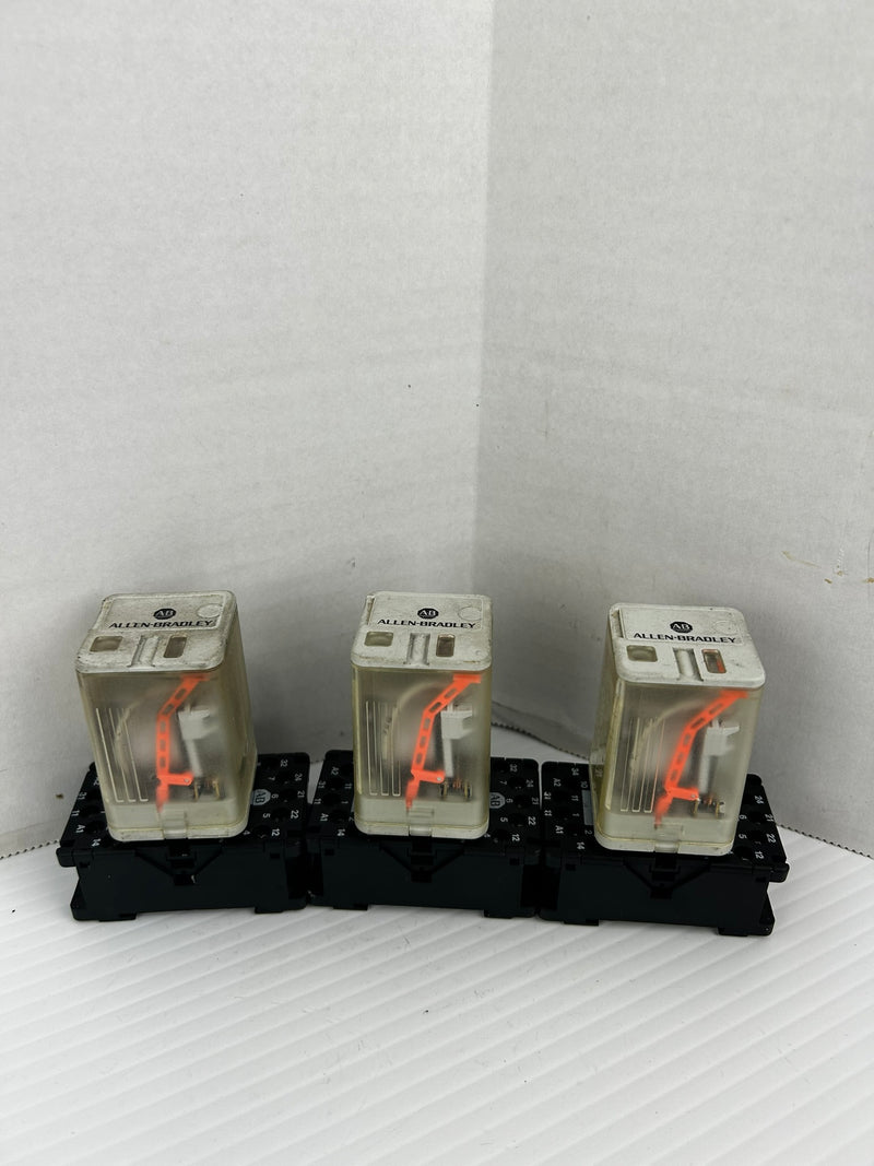 Allen-Bradley 700-HA33A1 Relay Ser A With 700-HN101 Base Ser B - Lot of 3