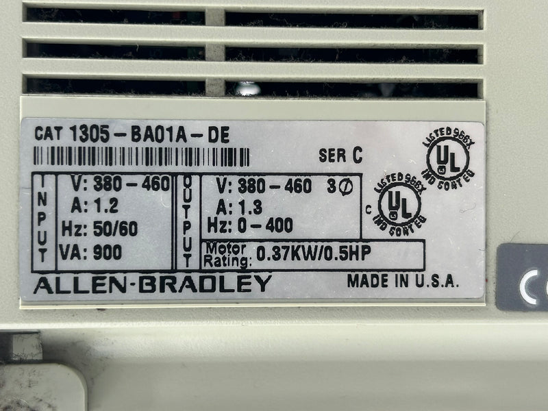 Allen Bradley 1305-BA01A-DE Variable Frequency Drive Series C