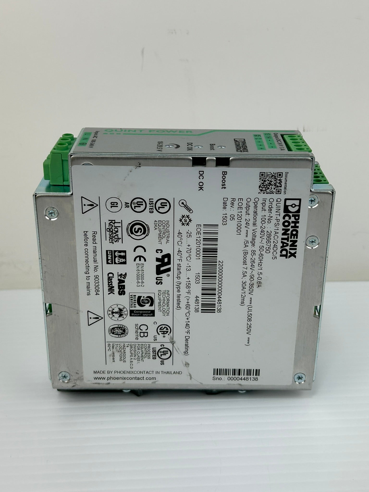 Phoenix Contact QUINT-PS/1AC/24DC/5 Power Supply Rev 05