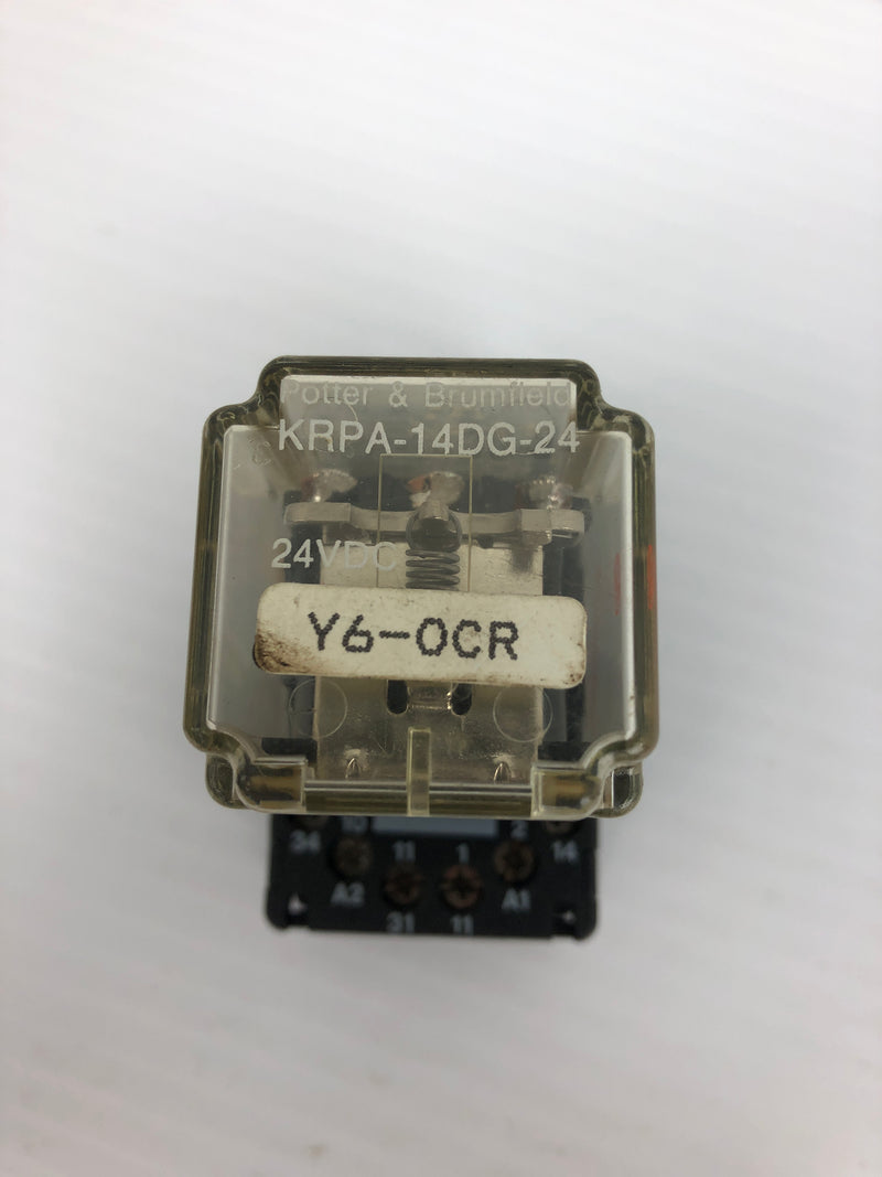 Potter & Brumfield KRPA-14DG-24 Relay with Allen Bradley Base