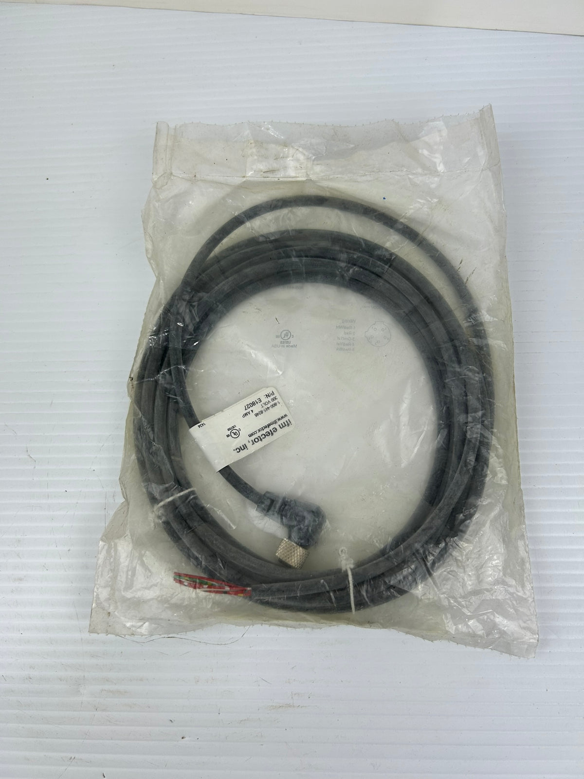 IFM E18027 4M 5-Pin Female Right Angle Cordset 1/2"-20 PUR Cable PN4