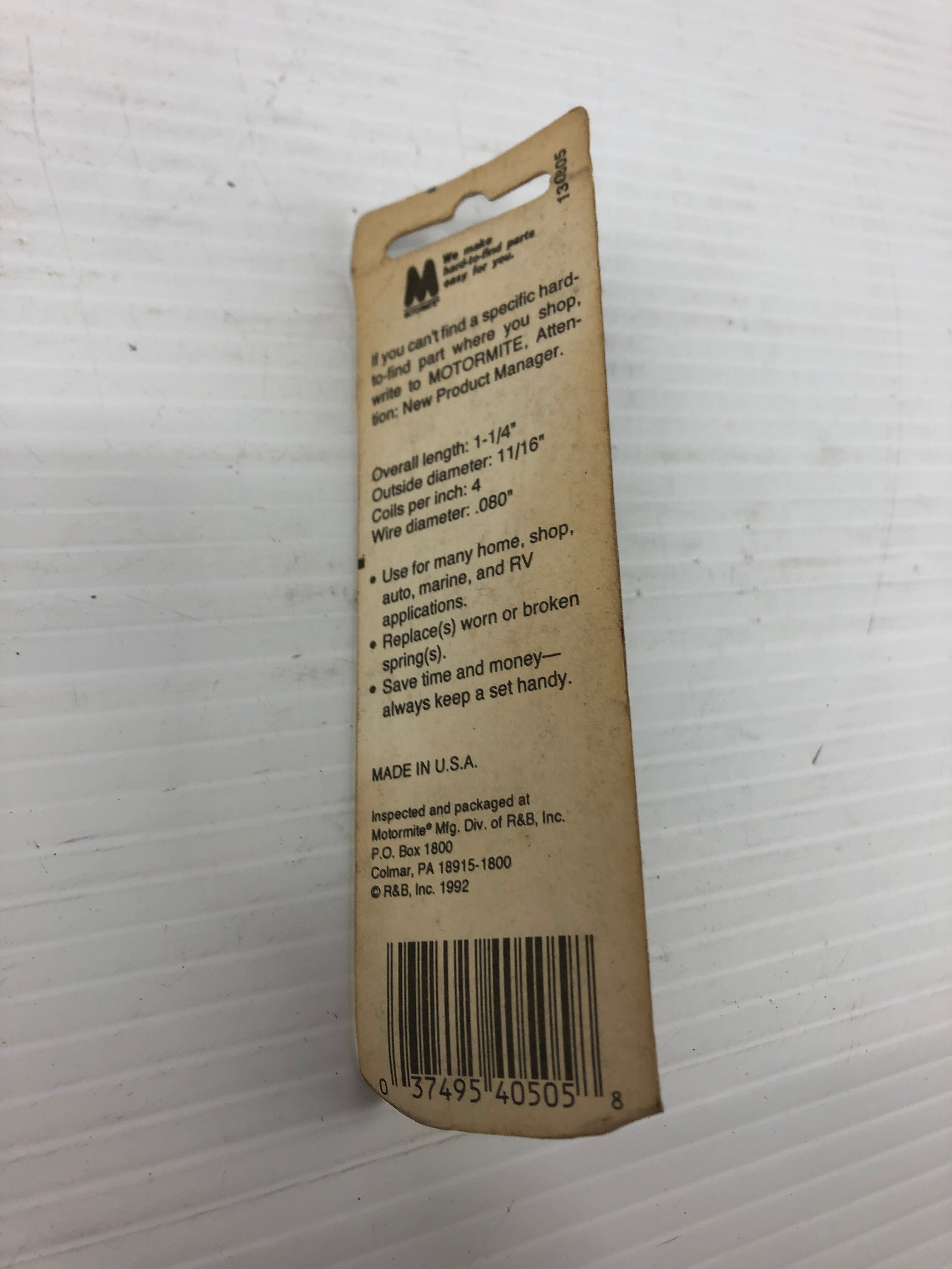 Spring-Tite 40505 Compression Spring 1-1/4" x 11/16" x .080"