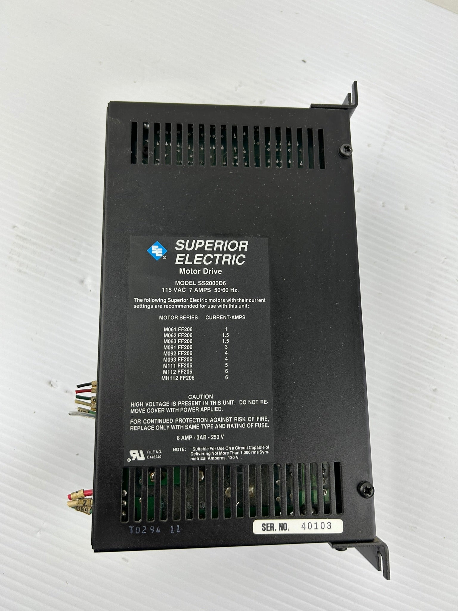 Superior Electric SS2000D6 SLO-SYN 2000 Drive Stepper Motor Driver 115VAC 7 Amp