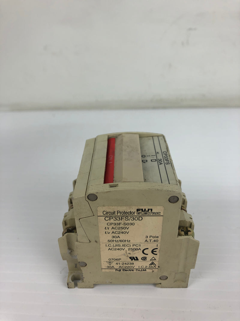 Fuji Electric CP33FS/30D Circuit Breaker Protector 250V 30A 3P 50/60Hz