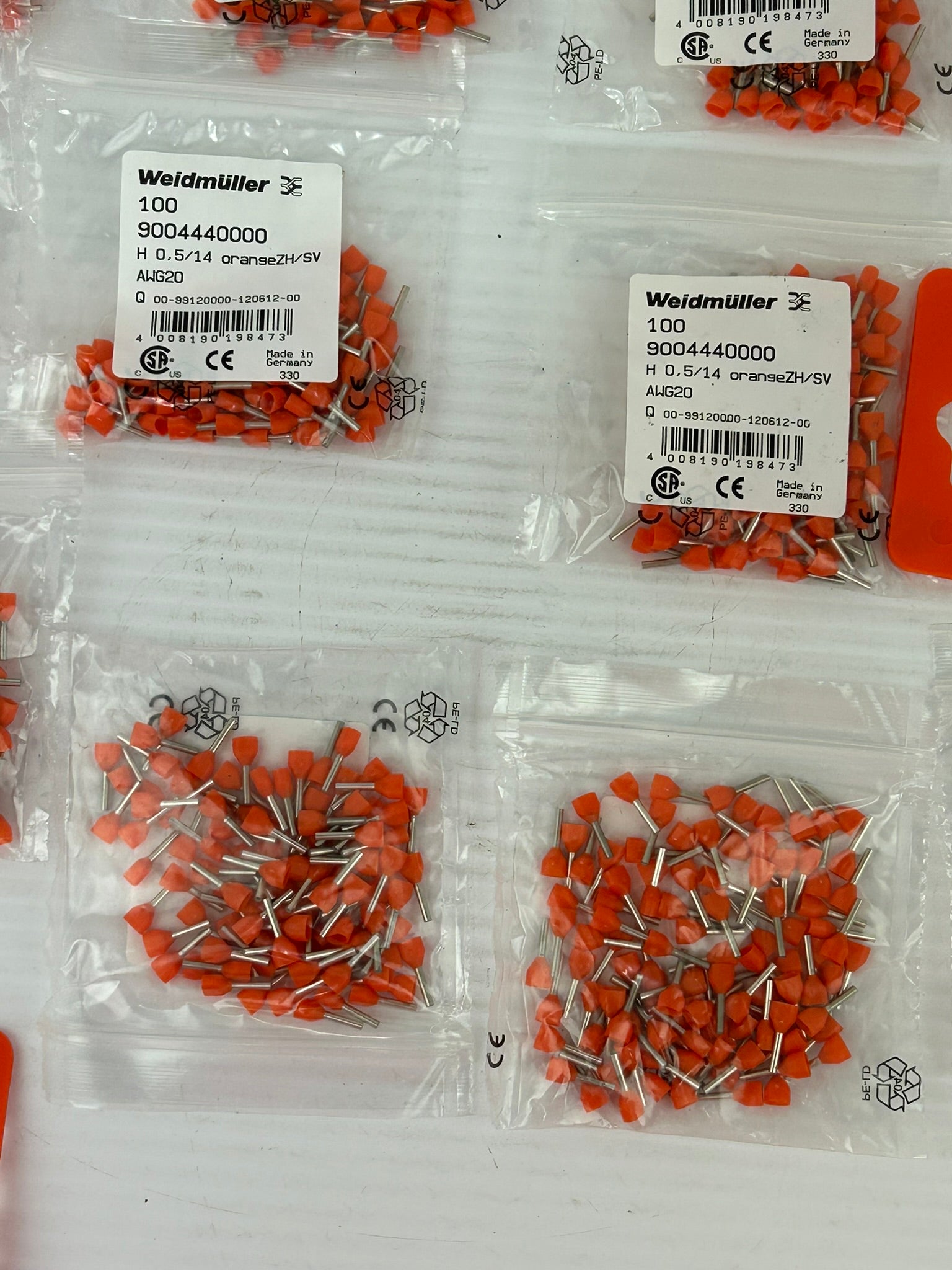 Weidmuller 9004440000 Wire-End Ferrule Orange - Lot of 1500