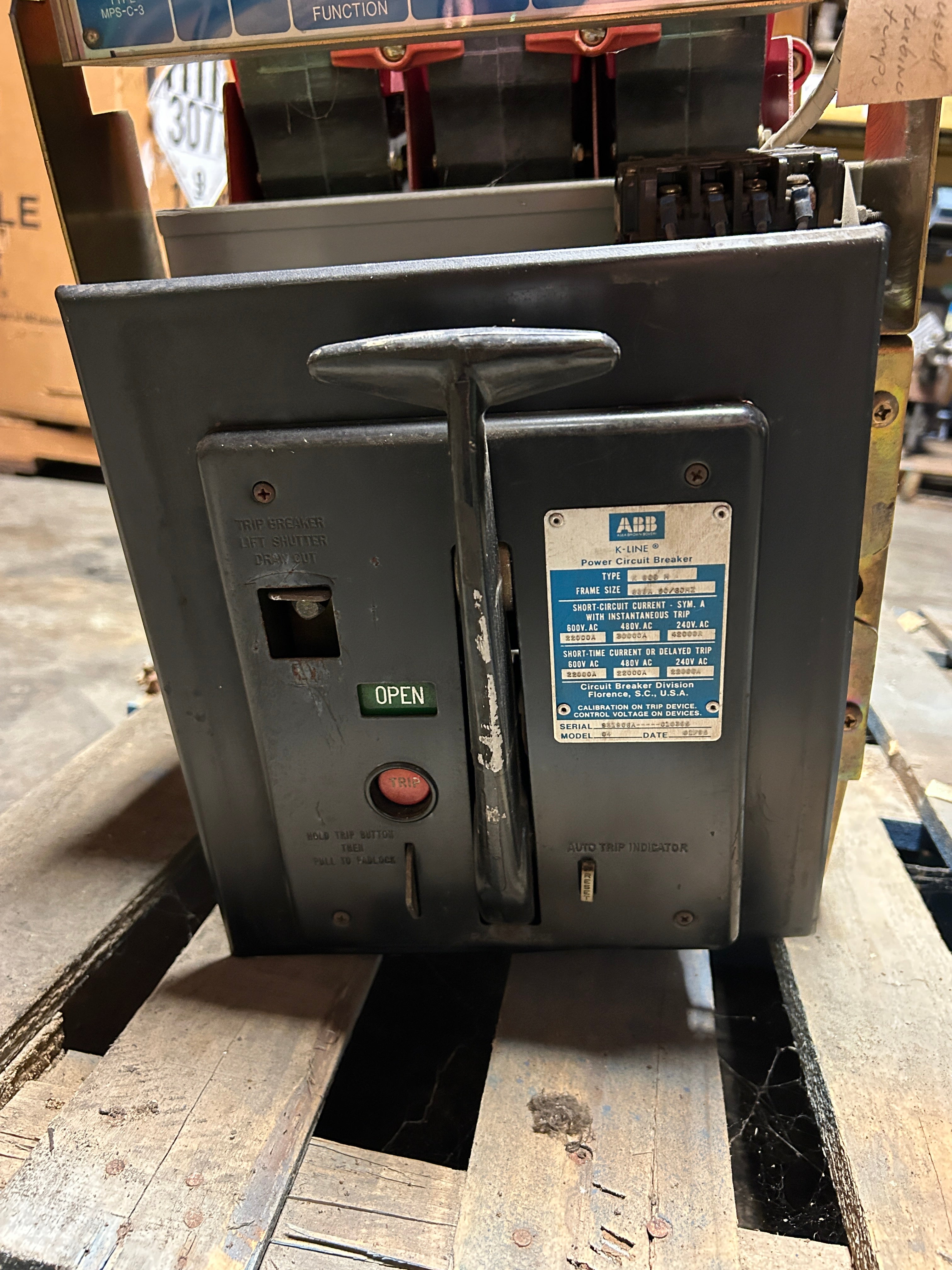 ABB K-800M K-Line Power Circuit Breaker 800A K800M with Power Shield MPS-C-3