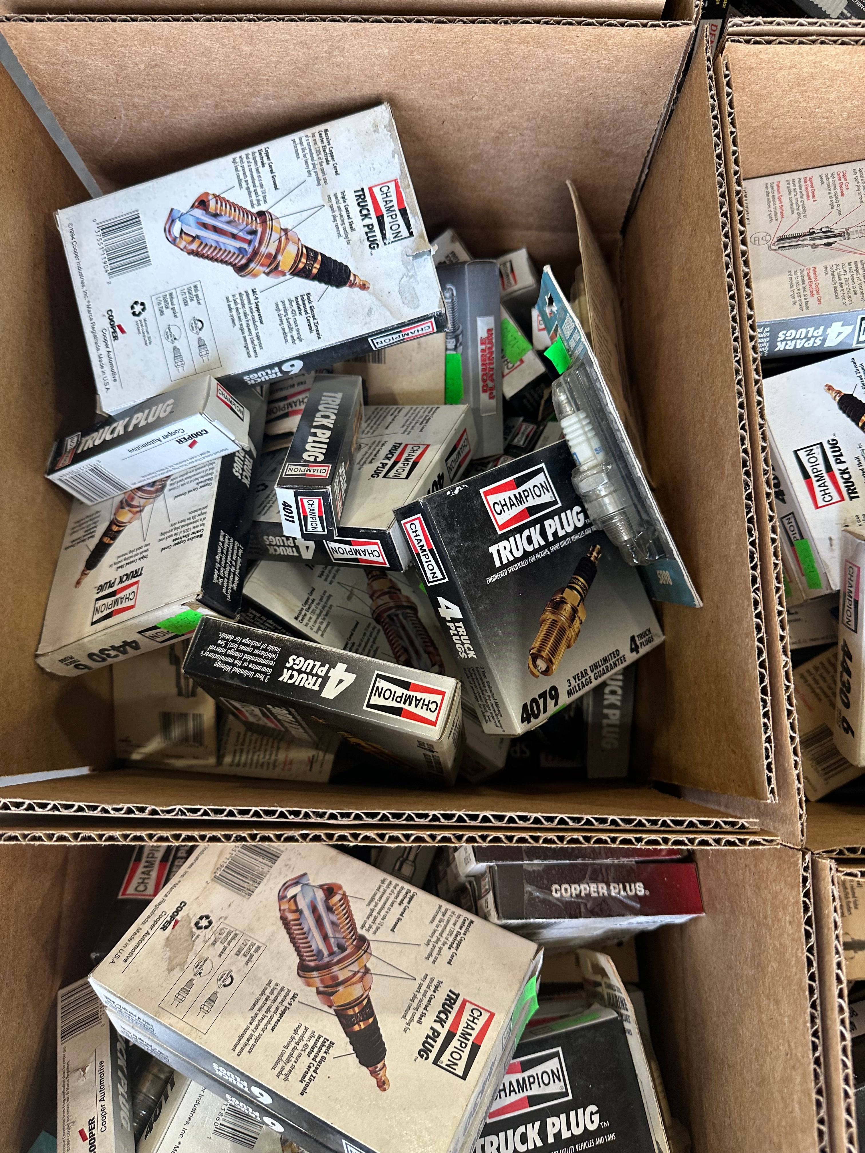 Huge Lot of Automotive Spark Plugs Champion, AC Delco, Autolite, Denso