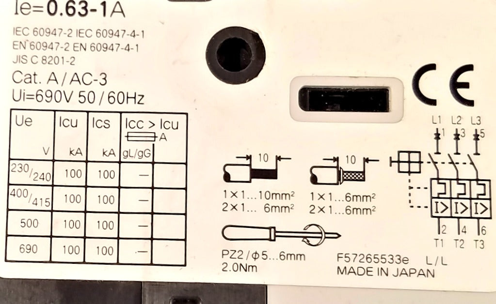 Fuji Electric Manual Motor Starter (Controller) BM3RSB-001