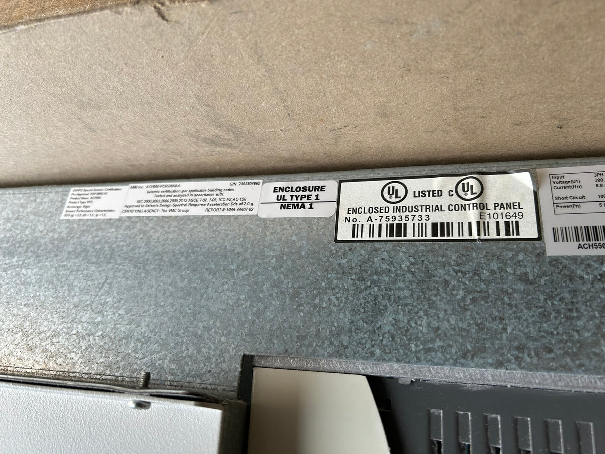 ABB ACH550-PCR-08A8-4 VFD Drive 480V 3PH 5HP with Disconnect Switch Enclosure