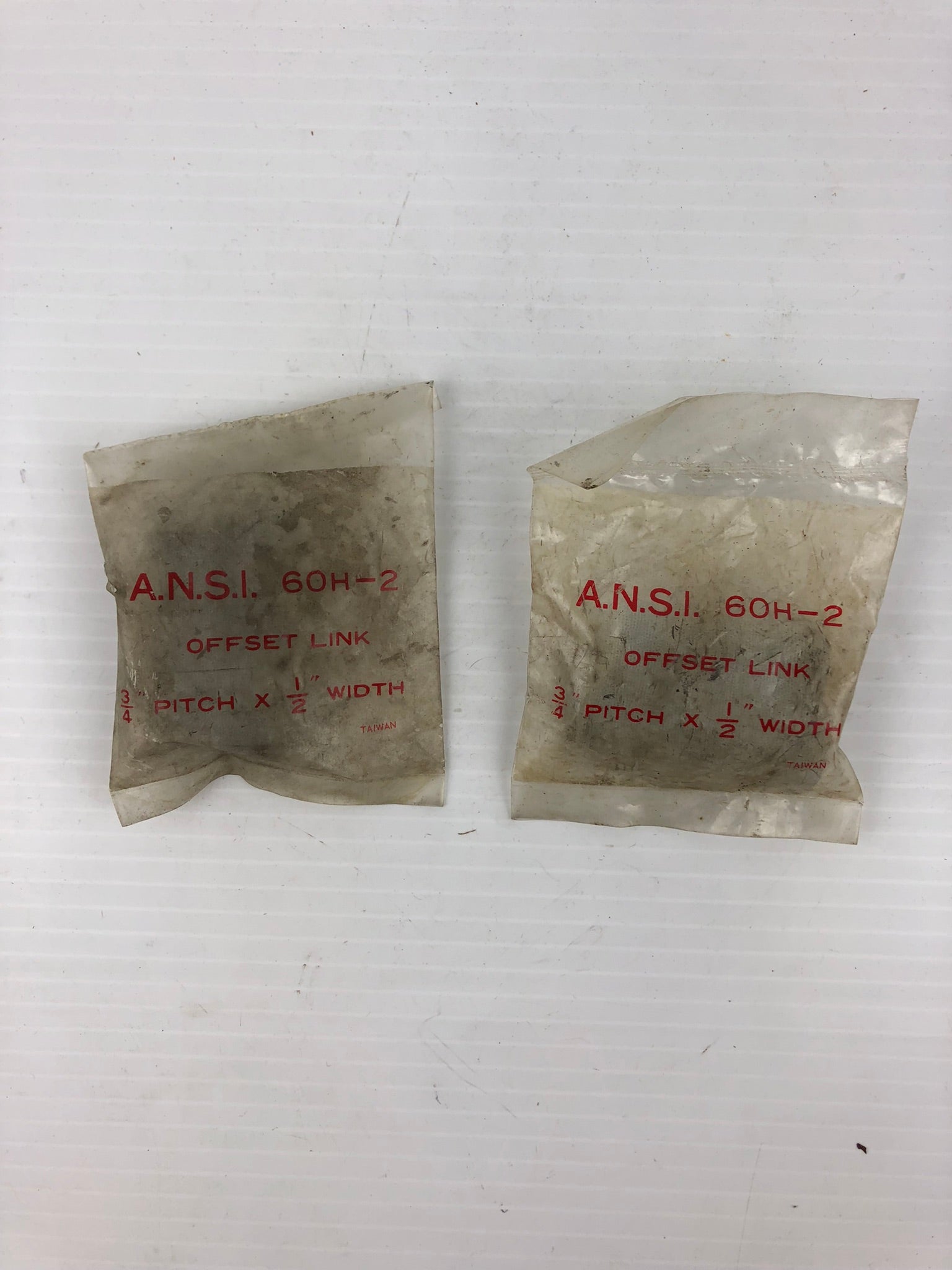 A.N.S.I. 60H-2 Offset Chain Link 3/4" Pitch 1/2" Width (Lot of 2)
