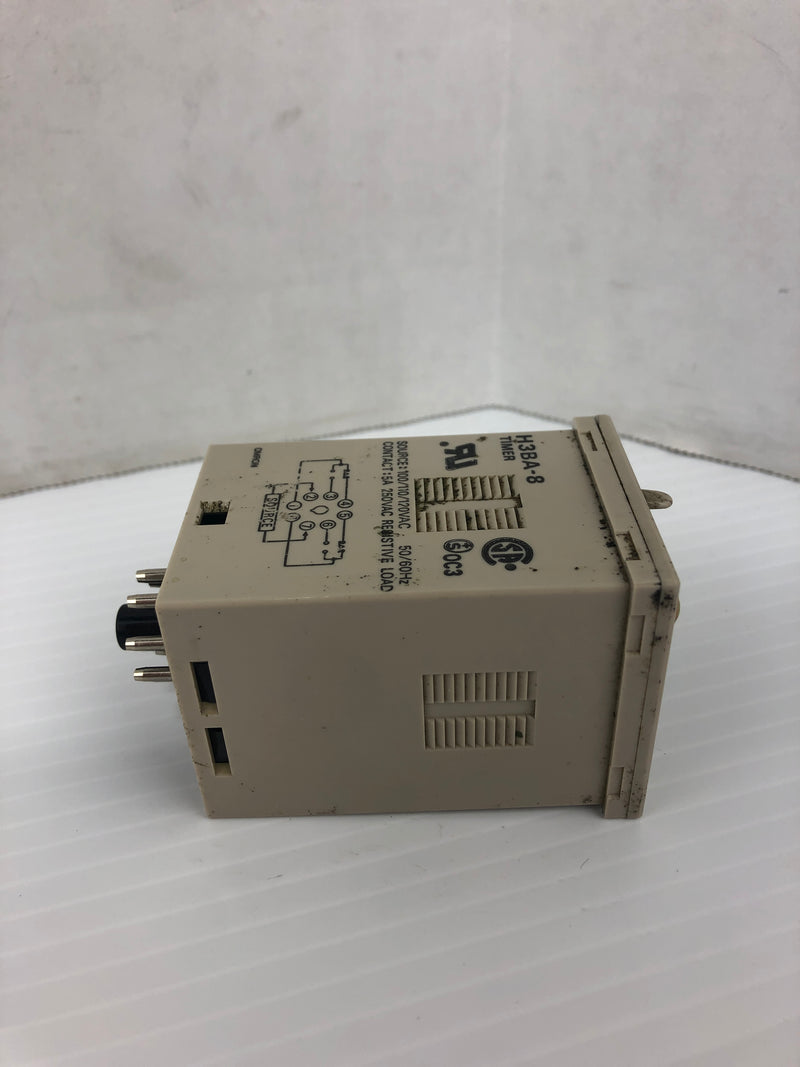 Omron H3BA-8 Timer Relay 0-5Sec. 250VAC 5A 50/60Hz