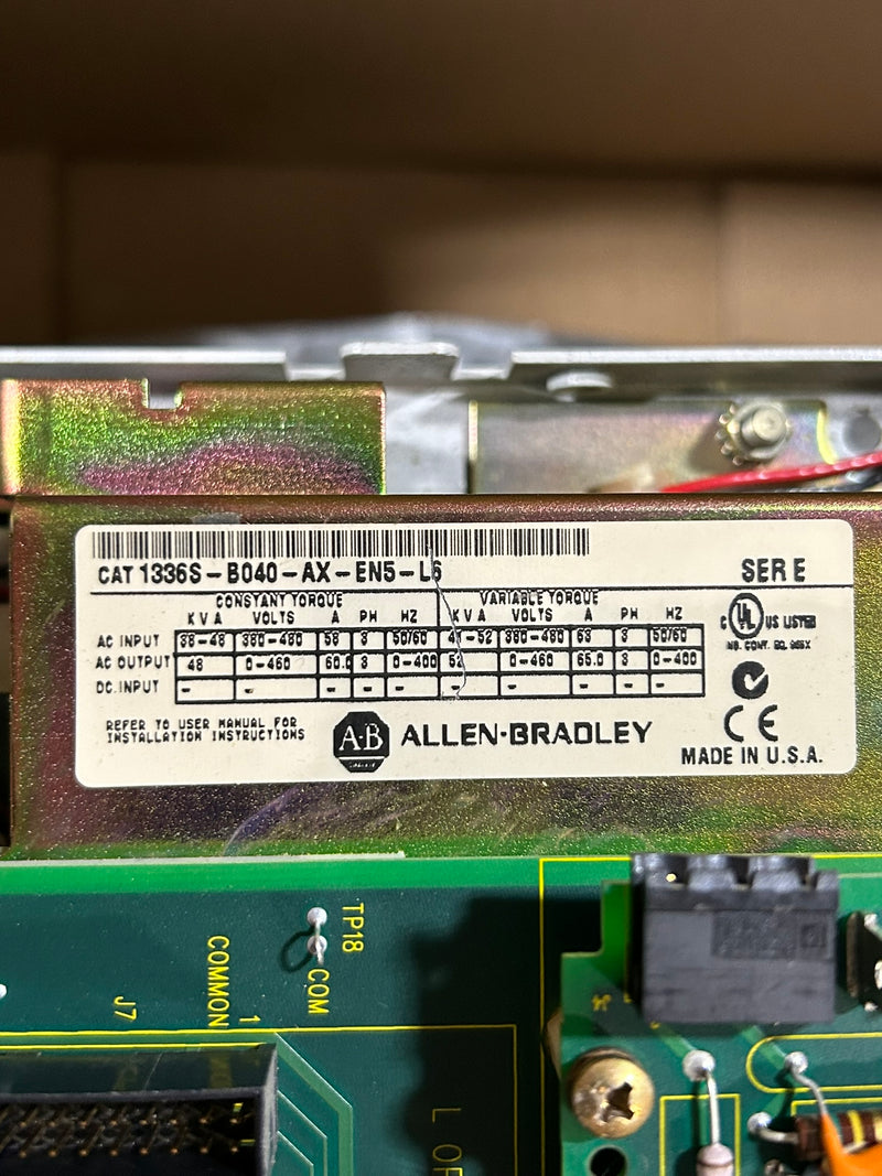 Allen-Bradley 1336S-B040-AX-EN5-L6 Drive 38-48kVA 3PH 380-480V 58A 50/60Hz