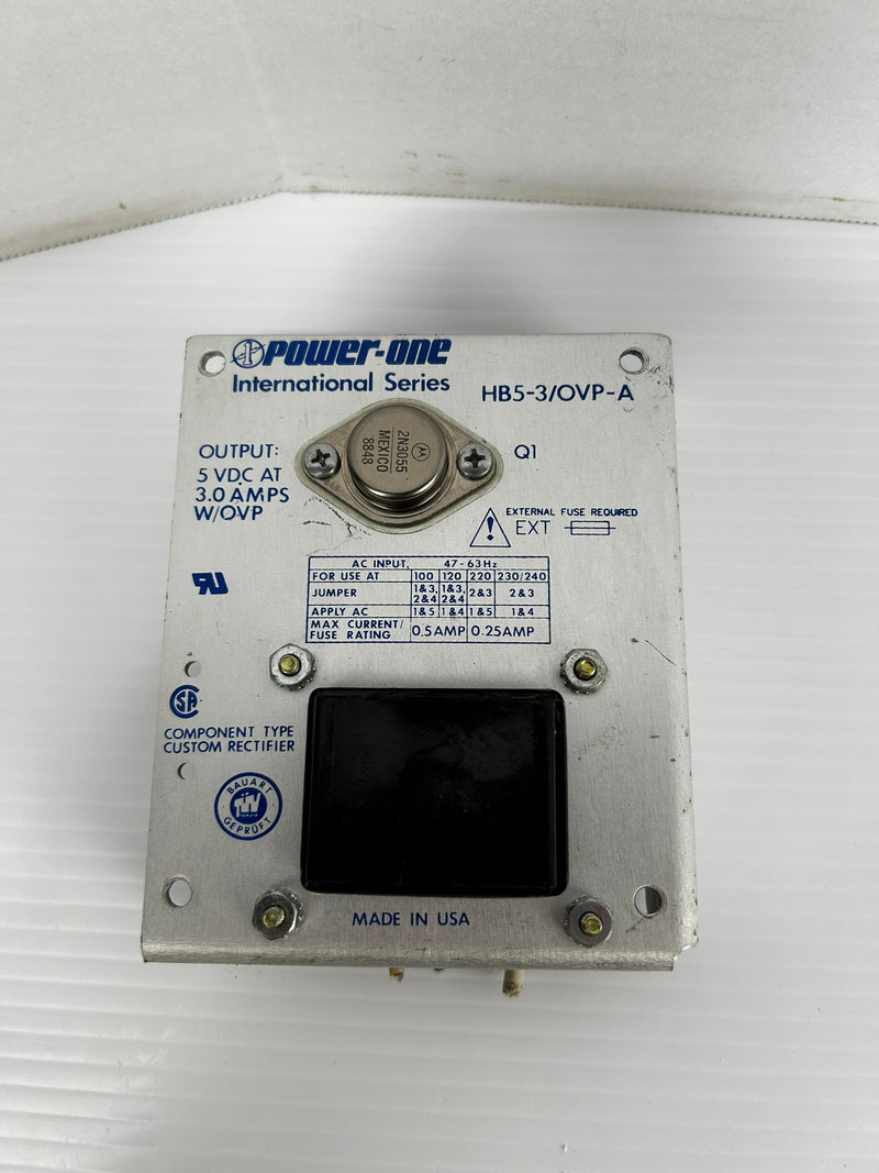 Power-One HB5-3/OVP-A Power Supply International Series 5VDC 3.0A 47-63Hz