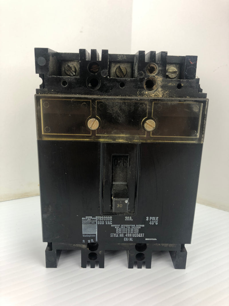 Westinghouse FB3030S Circuit Breaker 30A 3P