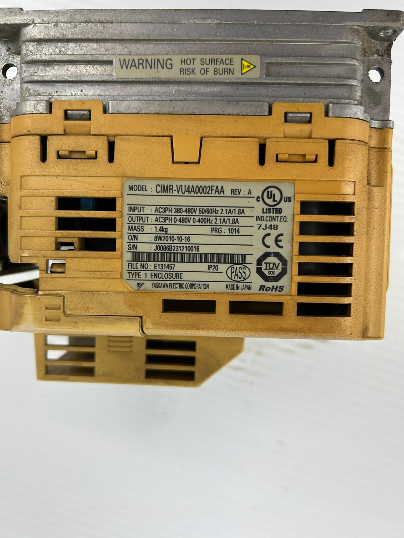 Yaskawa Electric CIMR-VU4A0002FAA AC Industrial Drive Rev A V1000