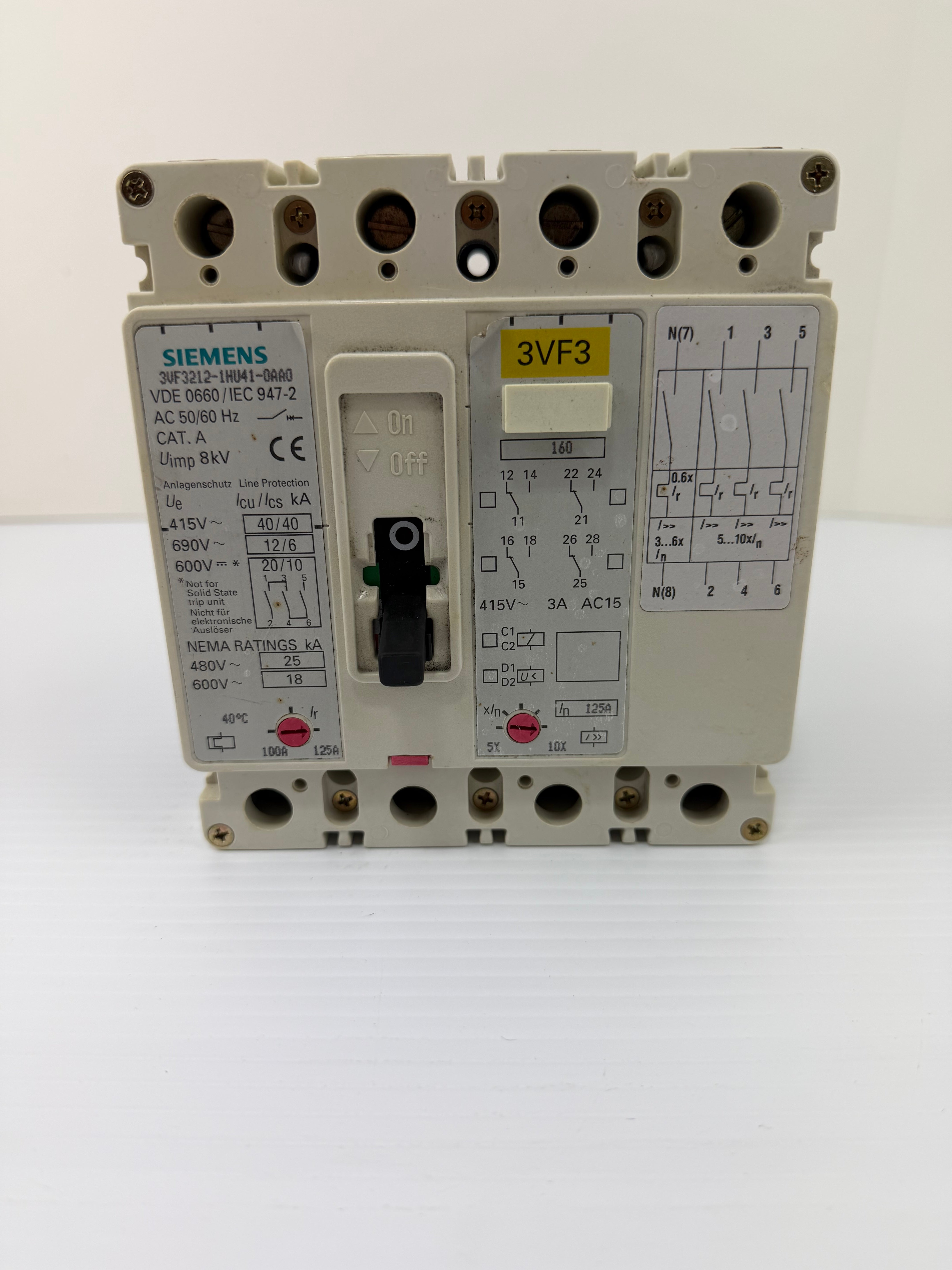 Siemens Circuit Breaker 3VF3212-1HU41-0AA0 100-125A Ships from US