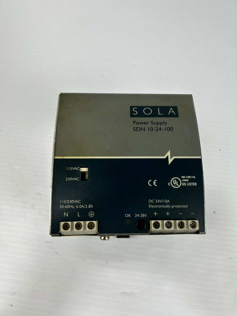 Sola SDN 10-24-100 Power Supply 115/230VAC 24VDC