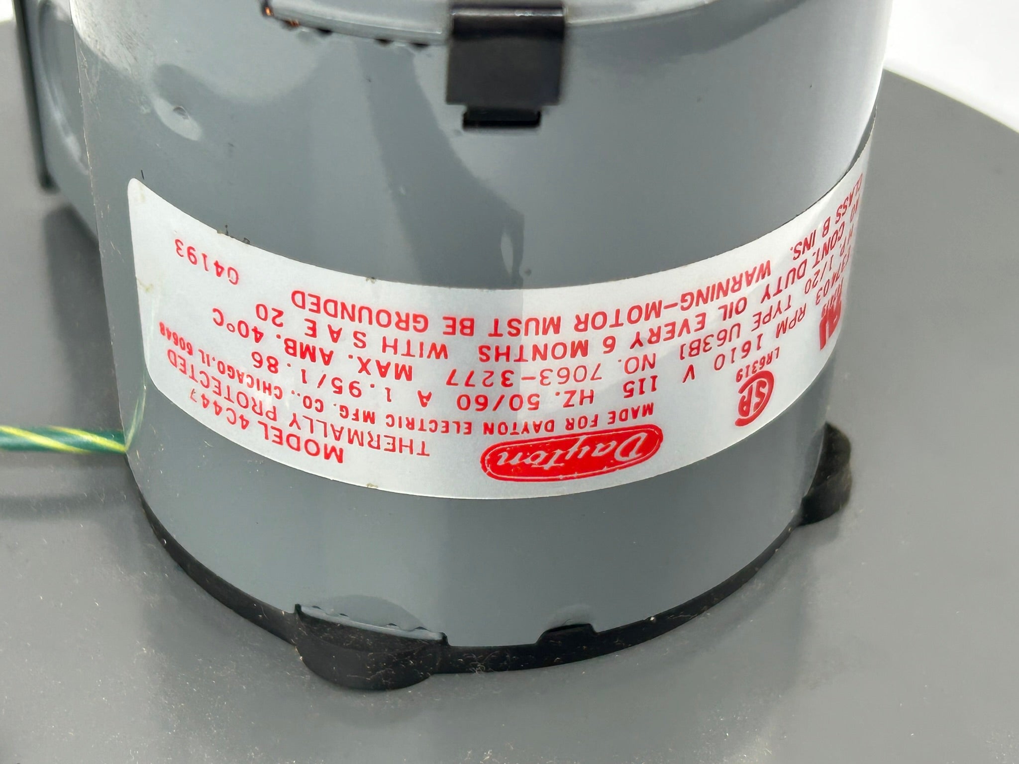 Dayton 4C447 Blower Motor 1/20HP 1610 RPM 115V 50/60Hz 1.95/1.86A