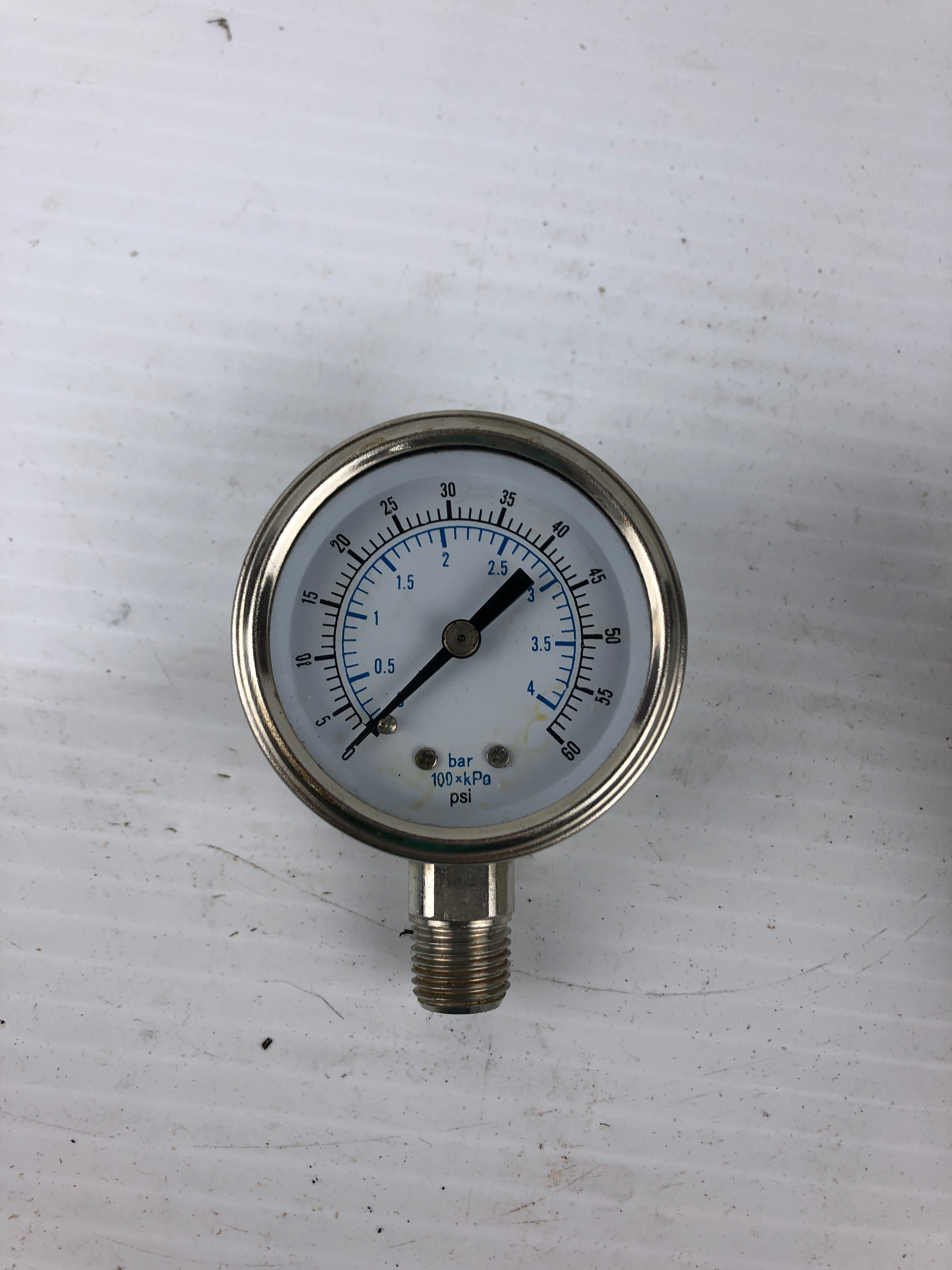 Pressure Gauge PGS204DLM 2" 0-60 PSI Stainless