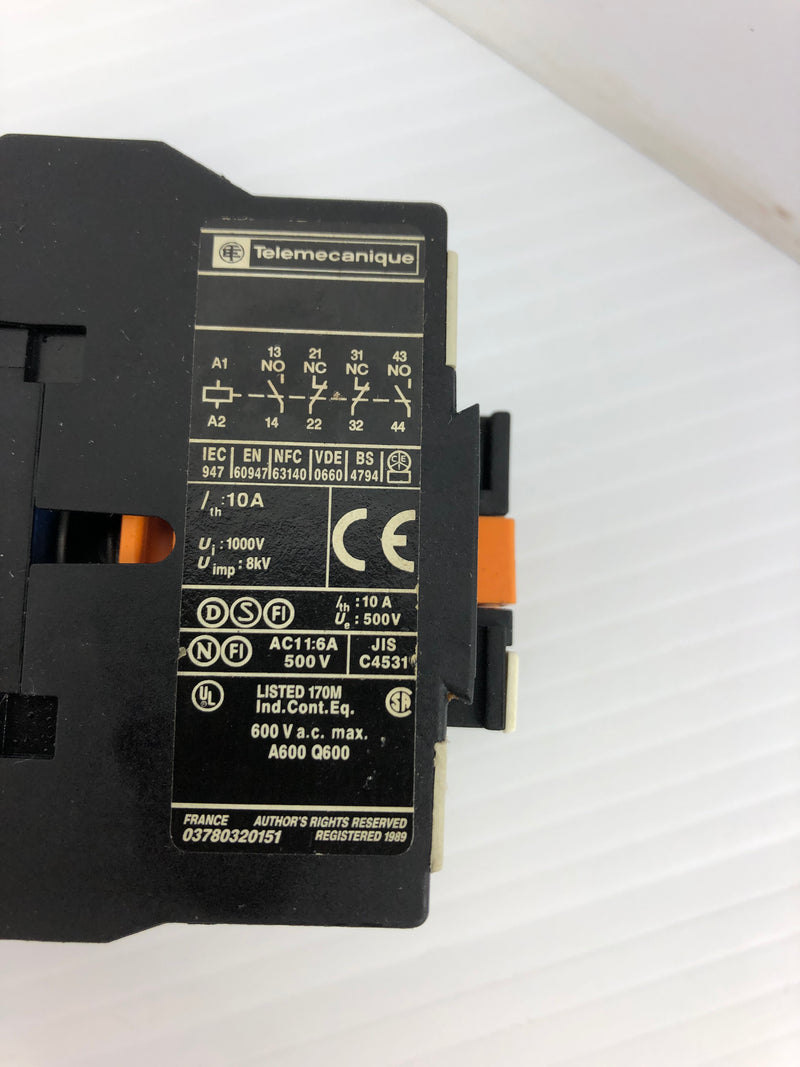 Telemecanique CA2 DN22 Control Relay 22E 10A