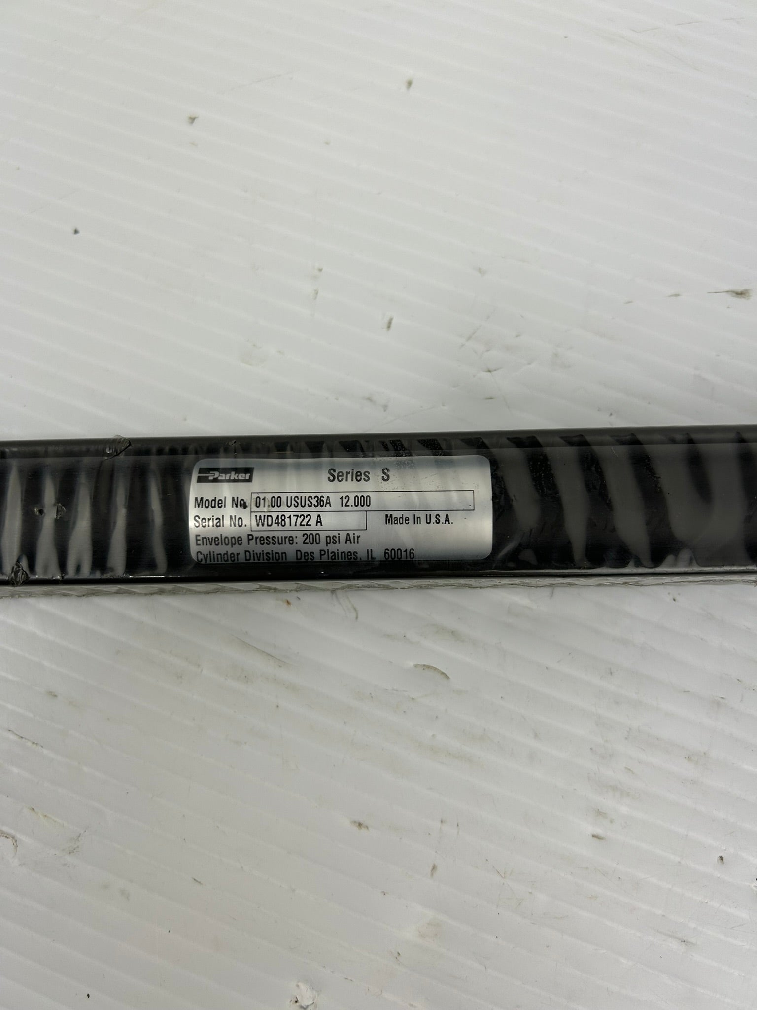 Parker 01.00 USUS36A 12.000 Series S Pneumatic Cylinder 200 PSI Made in USA