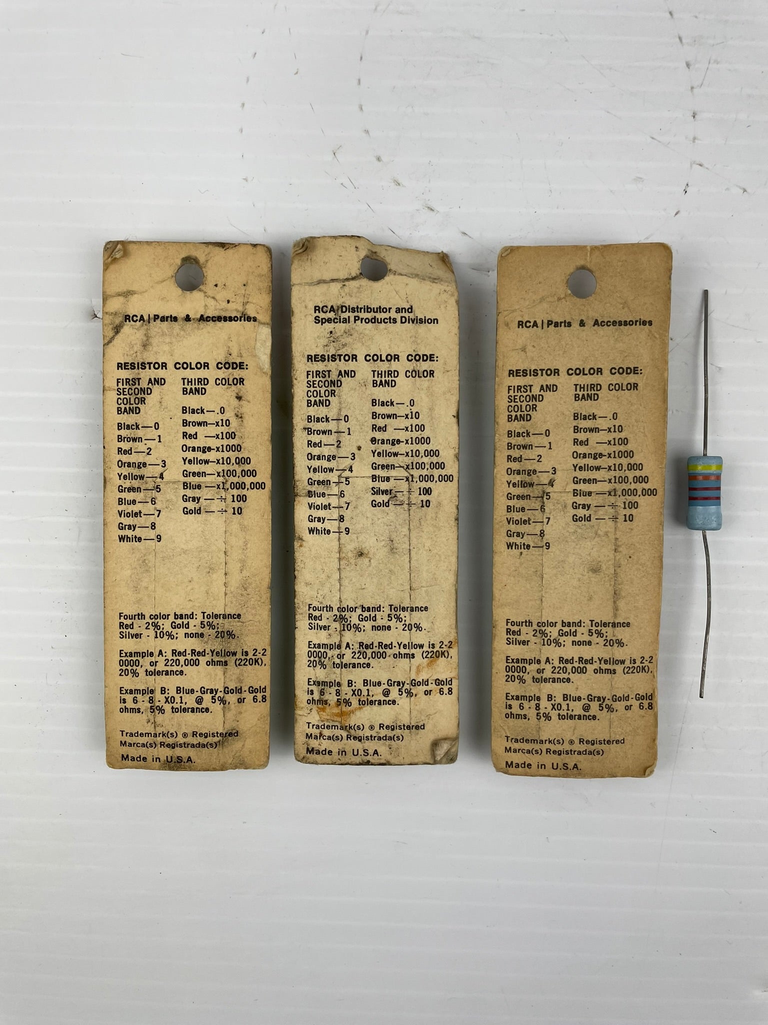 RCA Resistor Lot of 7 Resistors 2W 2% tol. 832251 5.1K 832268 6.8K 832391 91K