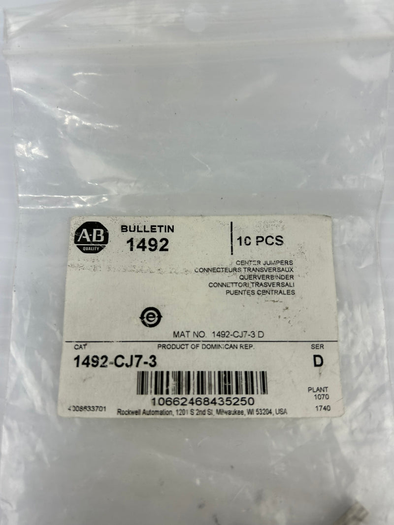 Allen Bradley 1492-CJ7-3 Terminal Blocks Center Jumpers Series D - Bag of 2