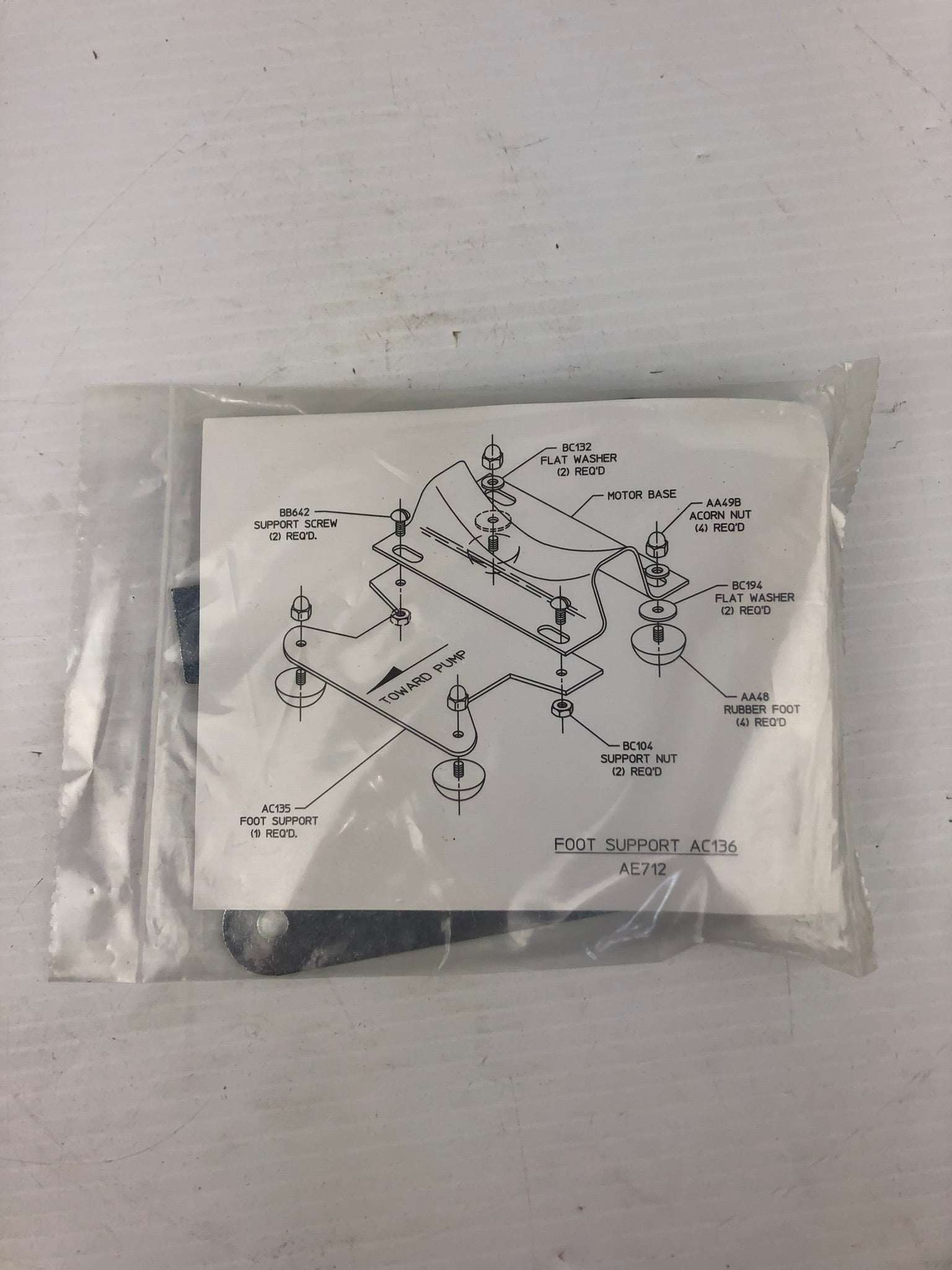 Gast AC136 Foot Support Kit AE712