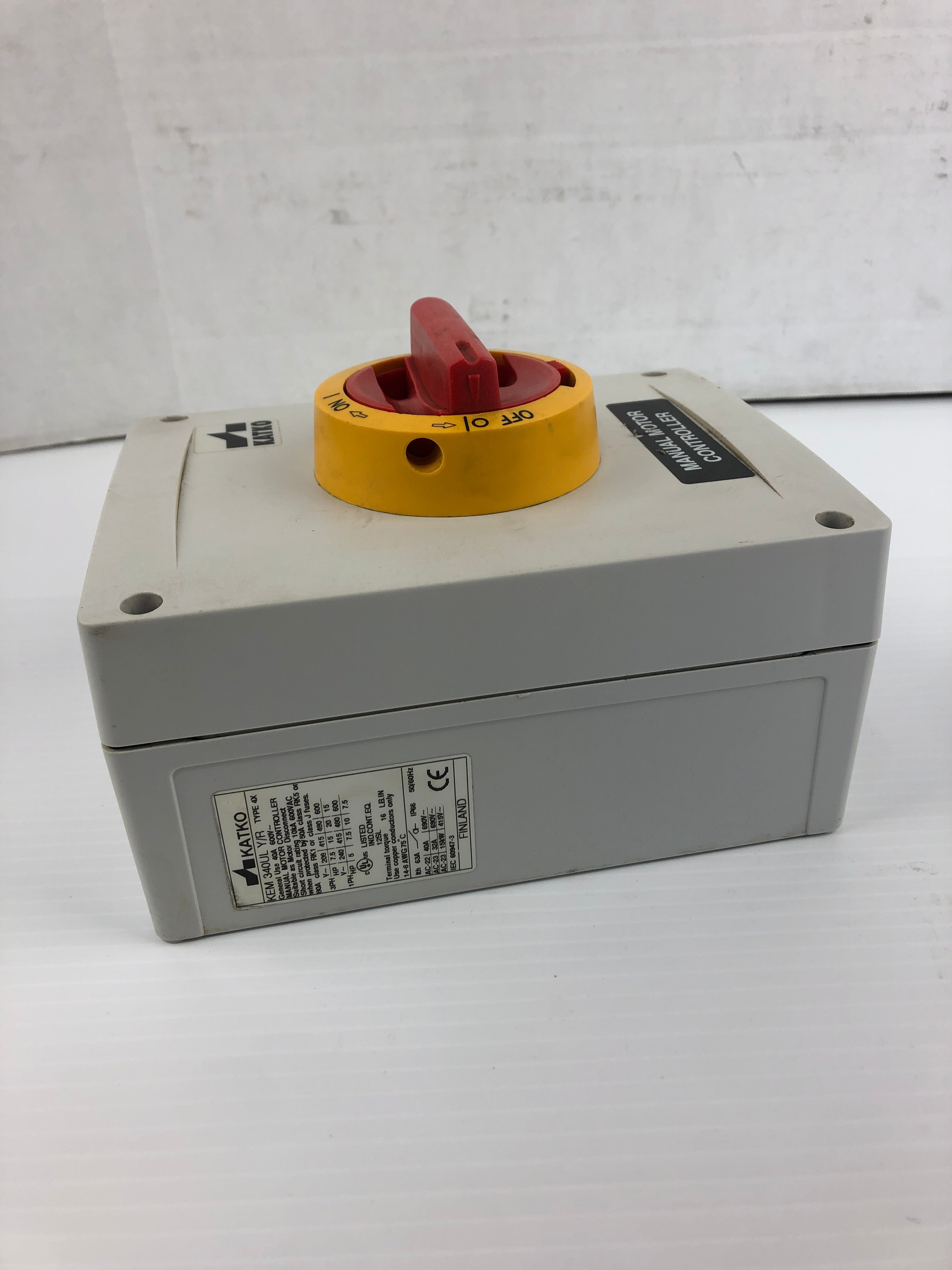 Katko KEM 340LU Y/R Manual Motor Controller Box Type 4X