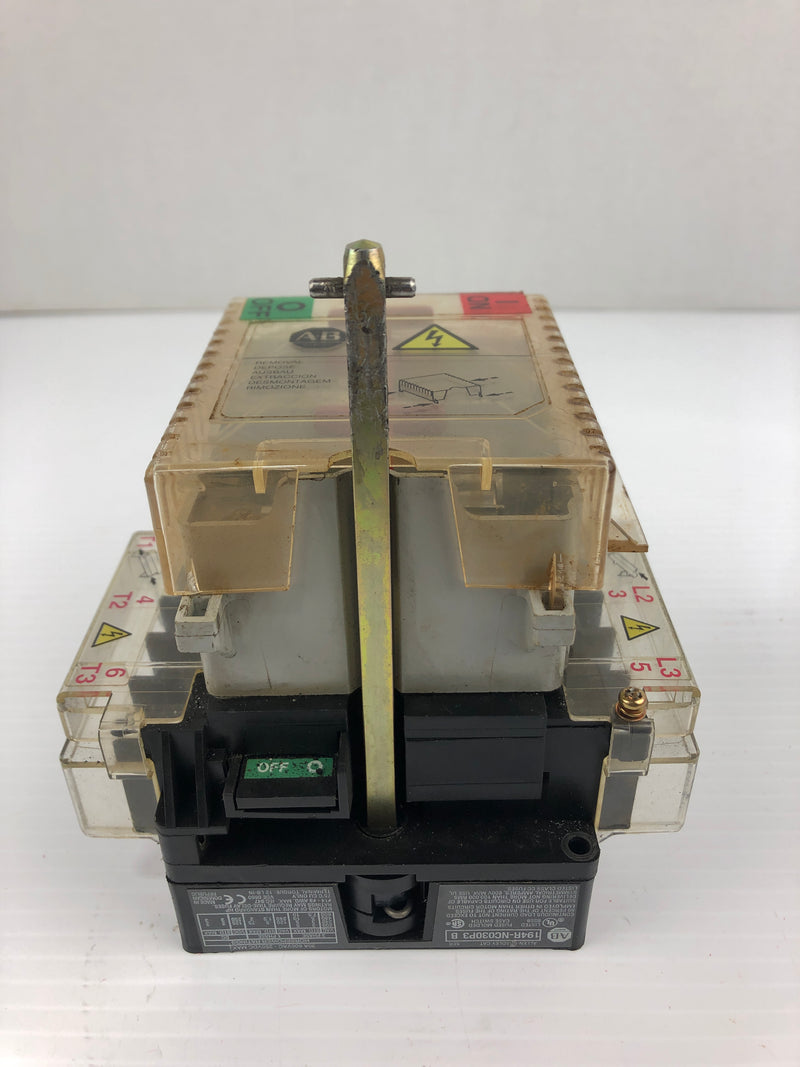 Allen Bradley 194R-NC030P3 Disconnect Switch Series B - Missing Handle